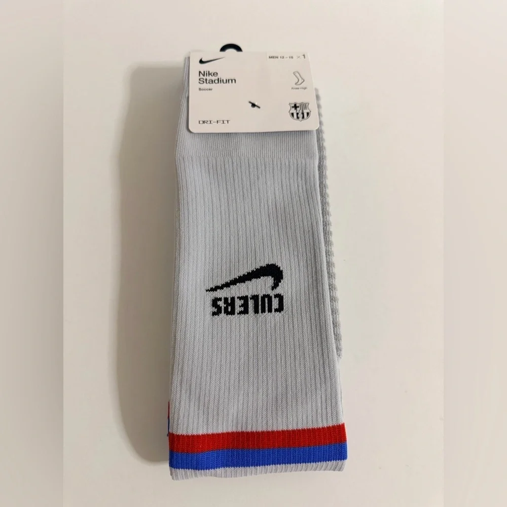 Nike Stadium Soccer Knee High FCB Culers Socks FC Barcelona Men’s Large 12-15